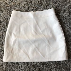 White leather mini skirt